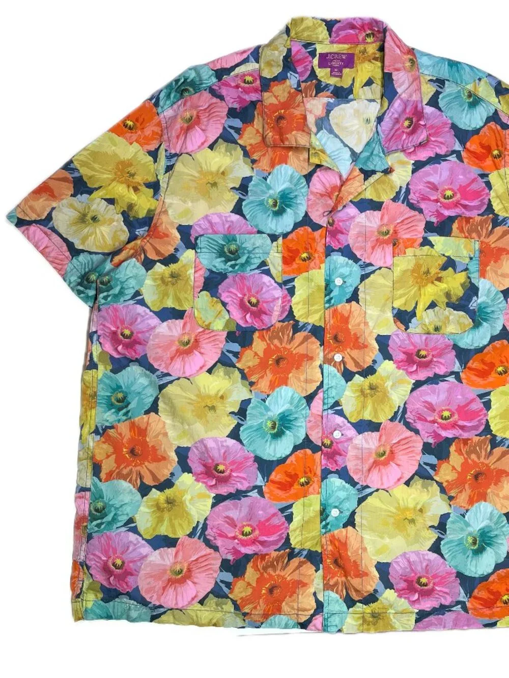 J. Crew with Liberty Fabric Men's Size XL Short Sleeve Camp Collar Shirt Floral